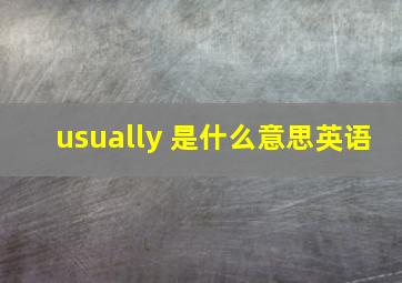 usually 是什么意思英语